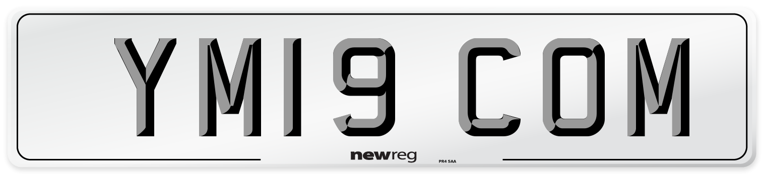 YM19 COM Number Plate from New Reg